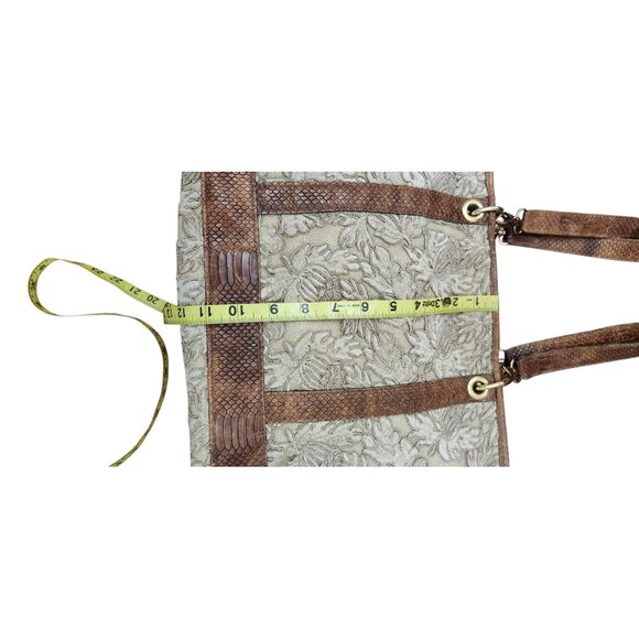 Rare Clever Carriage Company Embroidered lace & Croc Embossed Leather La… - Picture 13 of 15